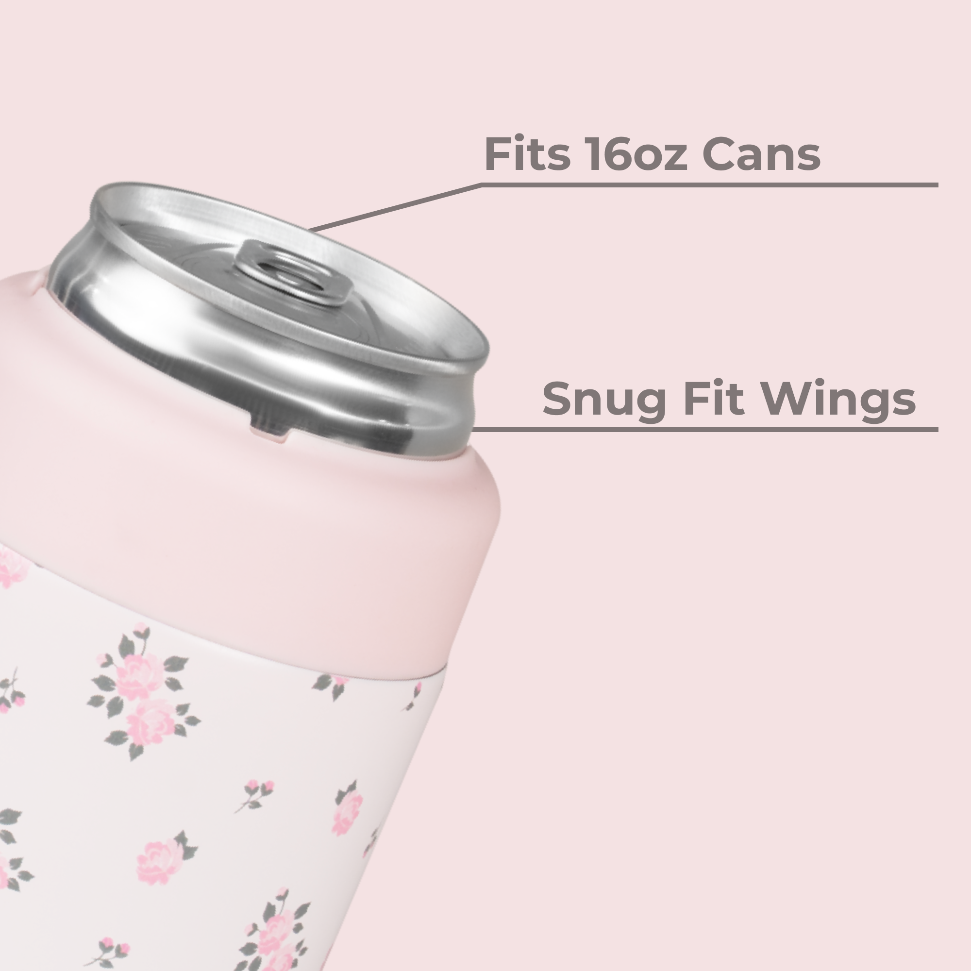 Wildrose Can Cooler Fits 16oz Cans with Snug Wings