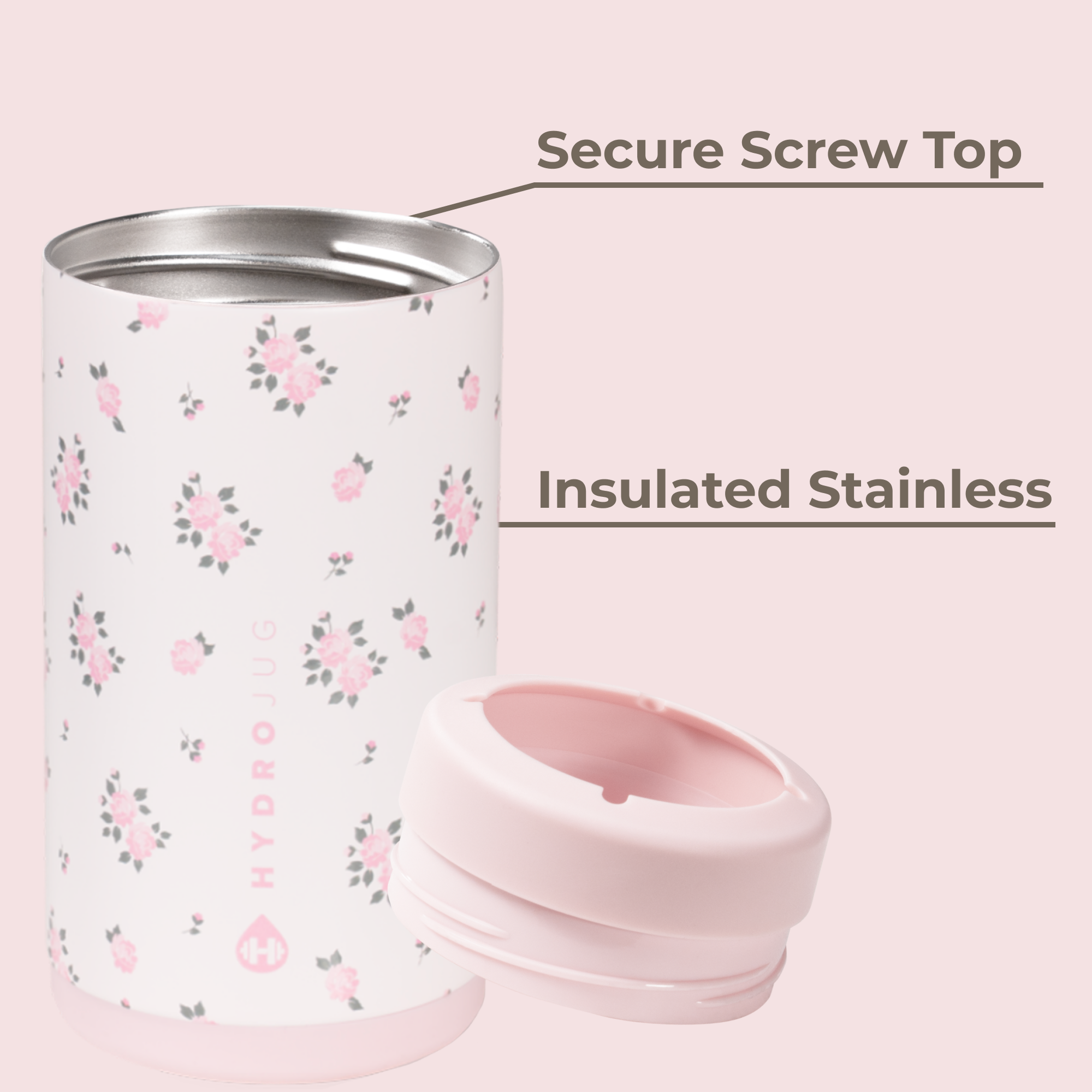 Wildrose Can Cooler 16oz Insulated Stainless with Screw Top