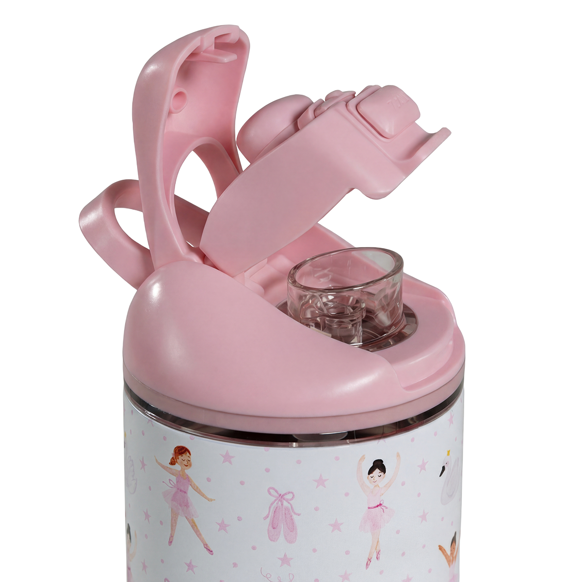Close-up of HydroJug Ease2o Straw and Chug Lid in Ballerina 14oz