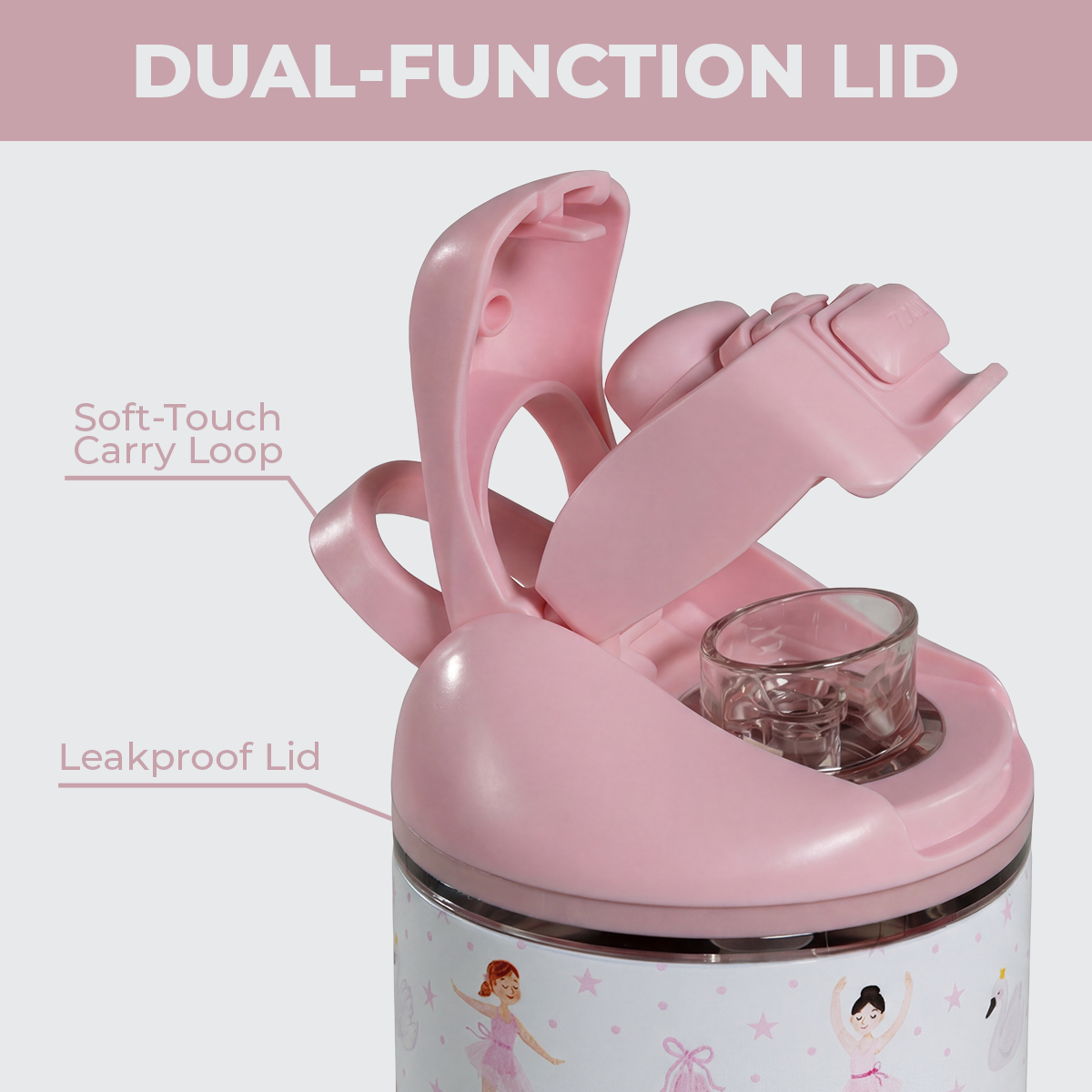 Ballerina Ease2o 14oz Dual-Function Lid with Soft-Touch Carry Loop