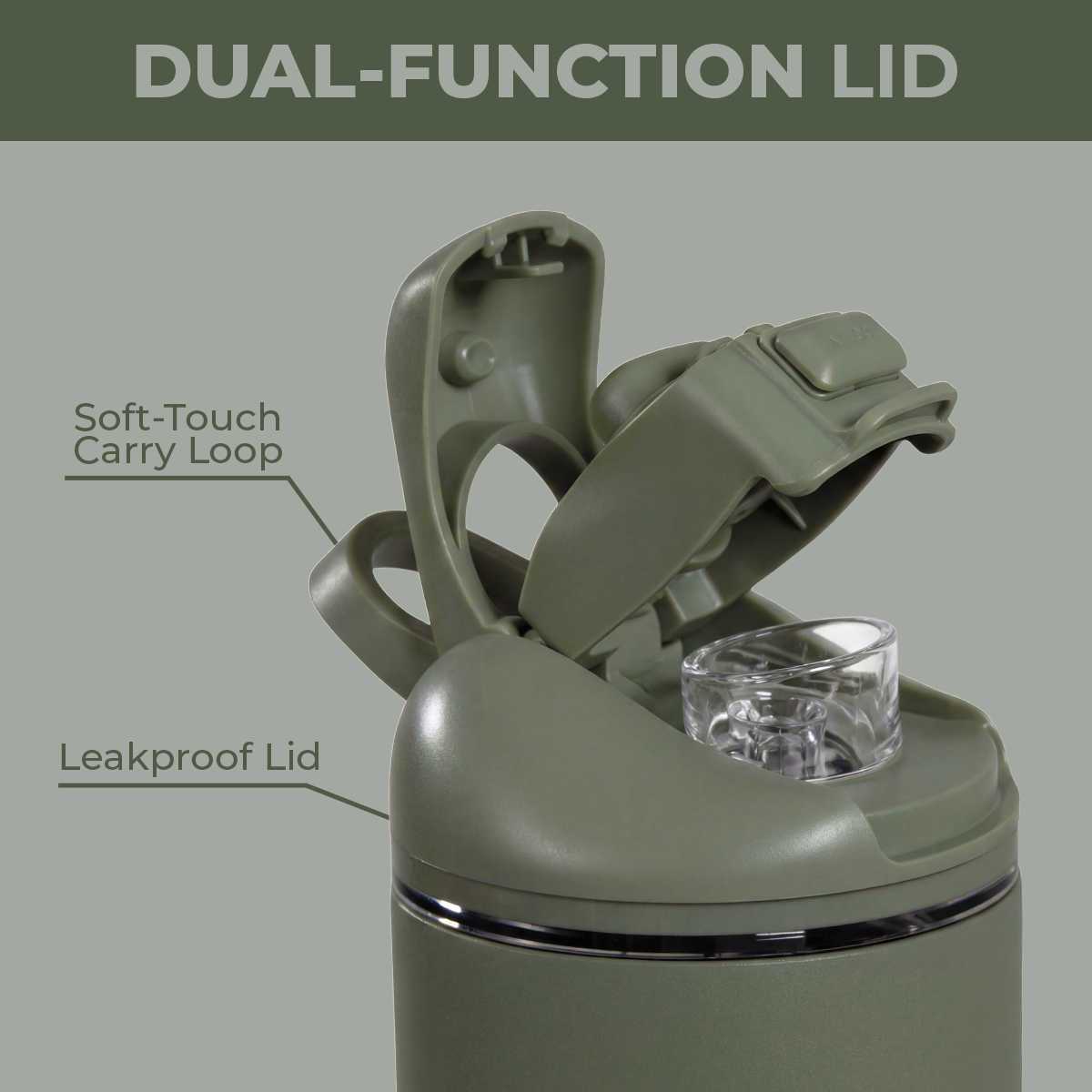 Courtyard Ease2o 24oz Dual-Function Lid with Soft-Touch Carry Loop