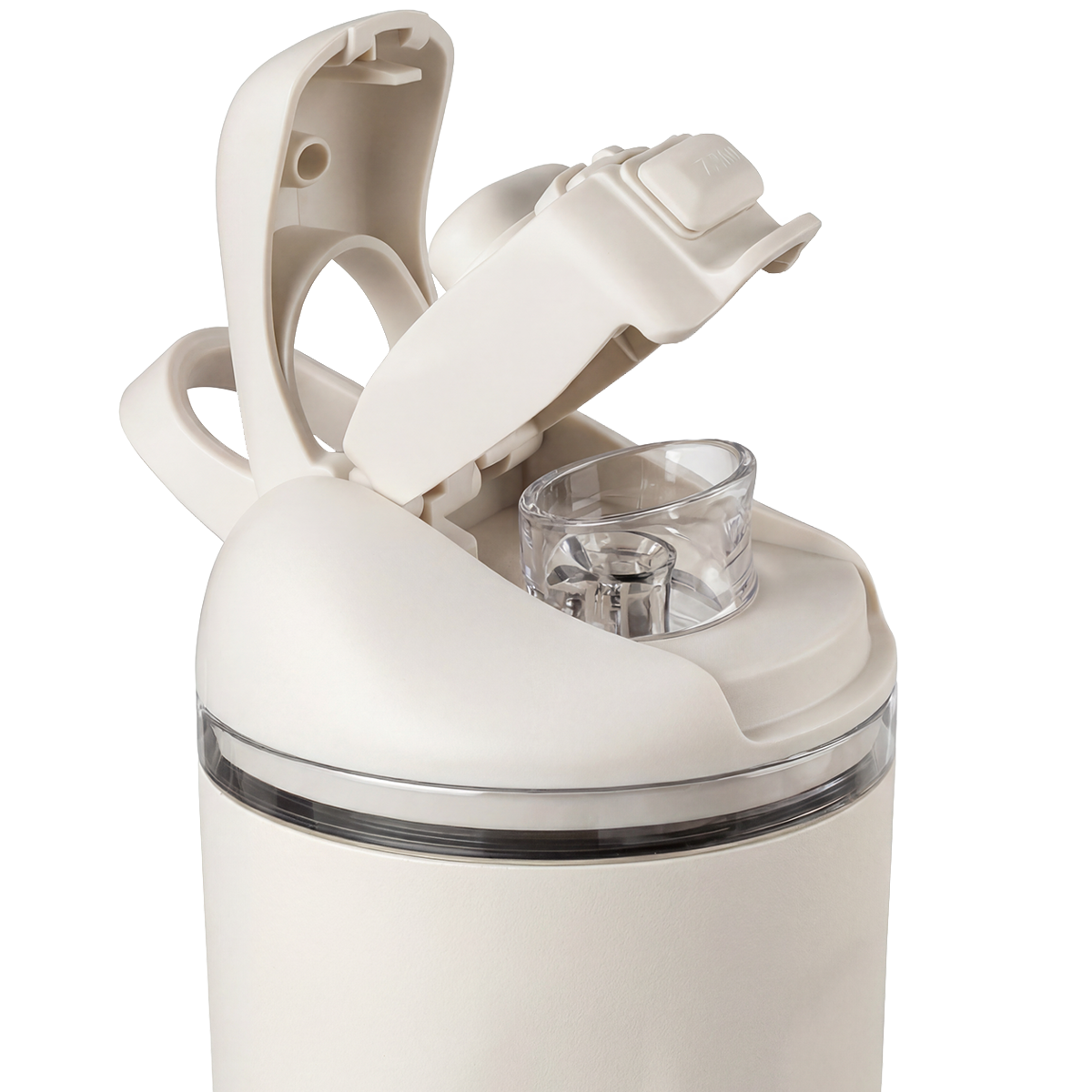 Close-up of HydroJug Ease2o Straw and Chug Lid in Linen 24oz
