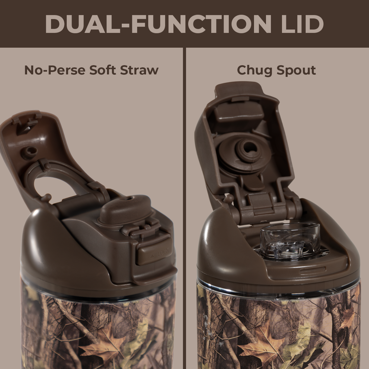 Woodland 24oz Ease2o Lid: Soft Straw and Chug Spout Options