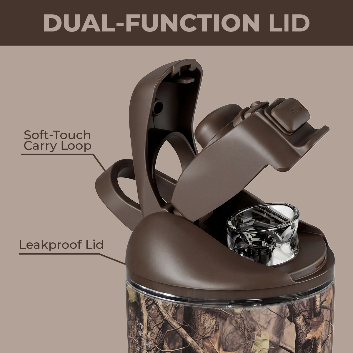 Woodland Ease2o 24oz Dual-Function Lid with Soft-Touch Carry Loop