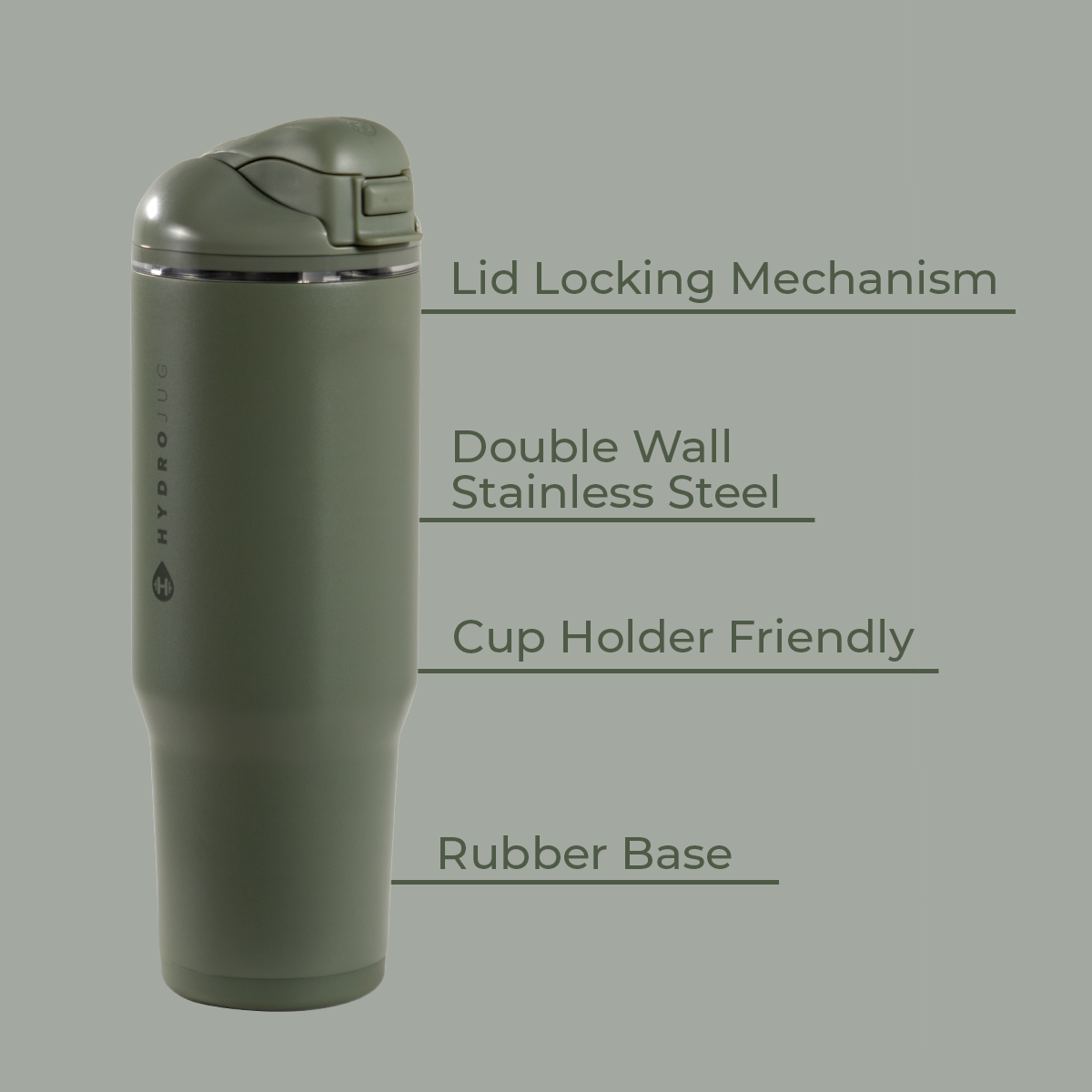 Courtyard 32oz Ease2o Features: Locking Lid, Stainless Steel, Rubber Base