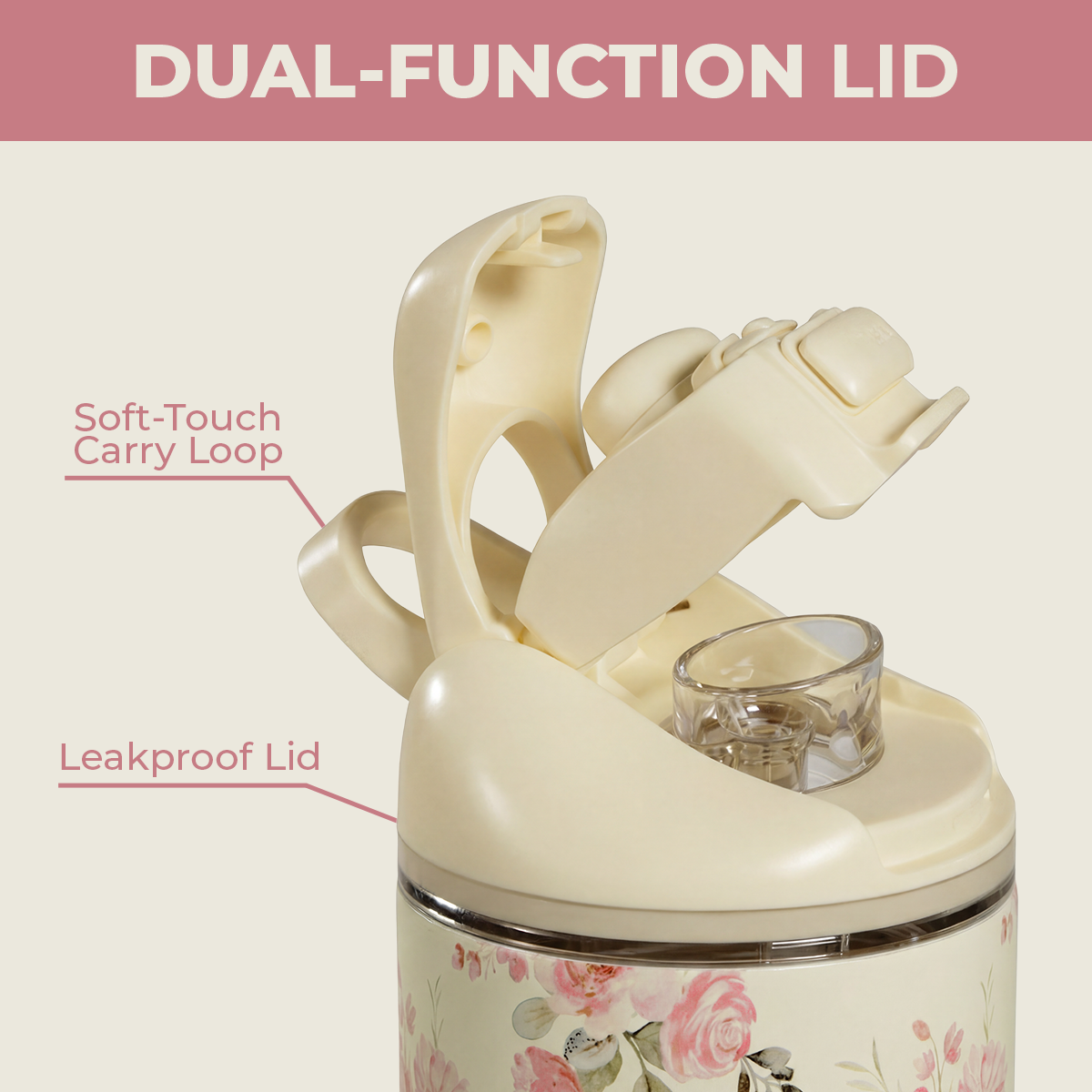 Keepsake Ease2o 32oz Dual-Function Lid with Soft-Touch Carry Loop