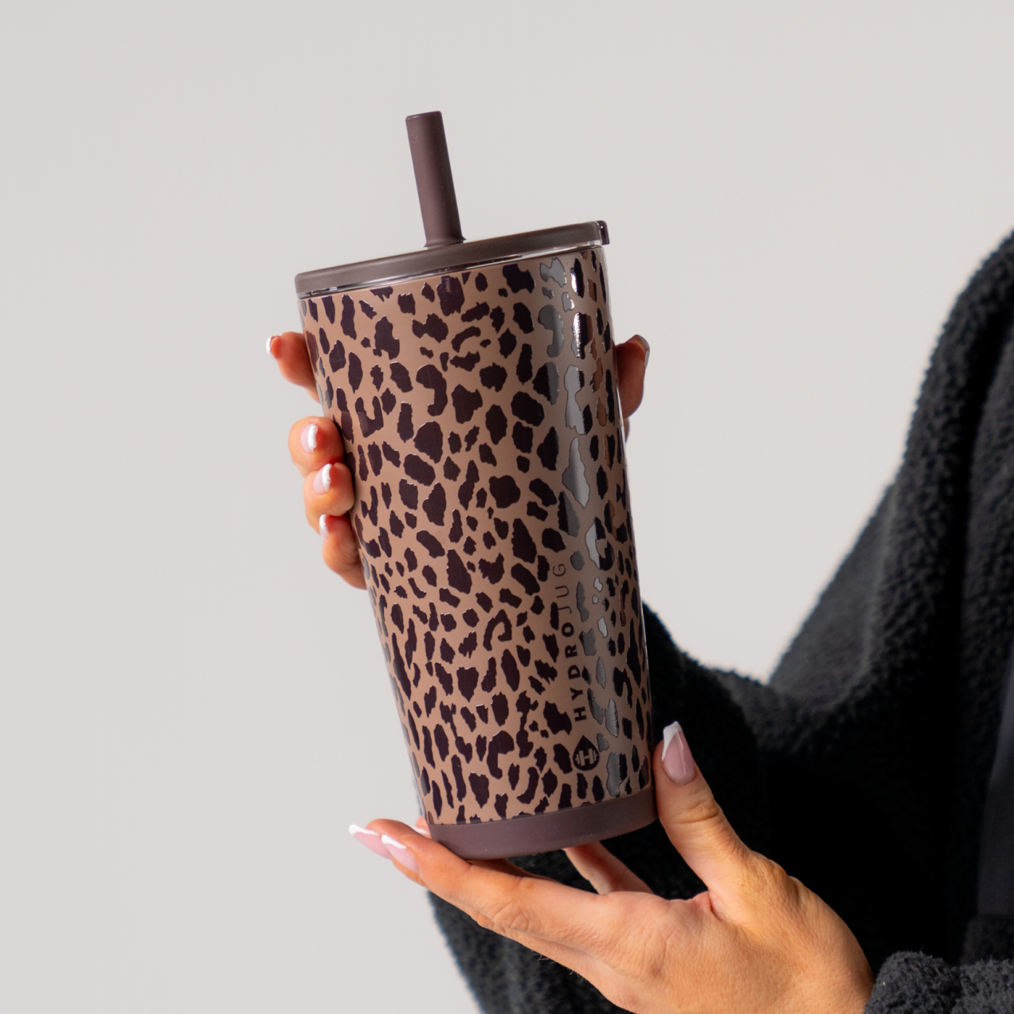 HandHolding HydroJug Brown Leopard Everyday Tumbler 20oz