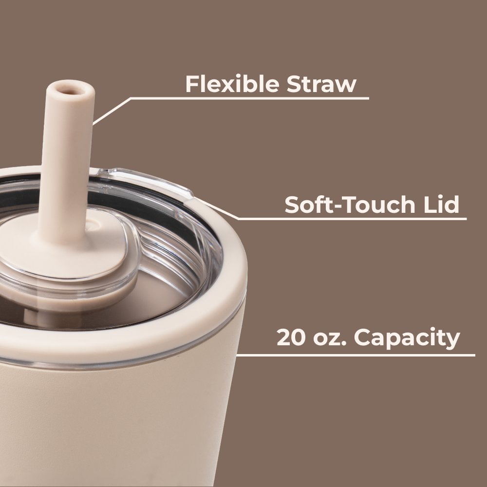 Dune Everyday Tumbler 20oz with Flexible Straw and Soft-Touch Lid