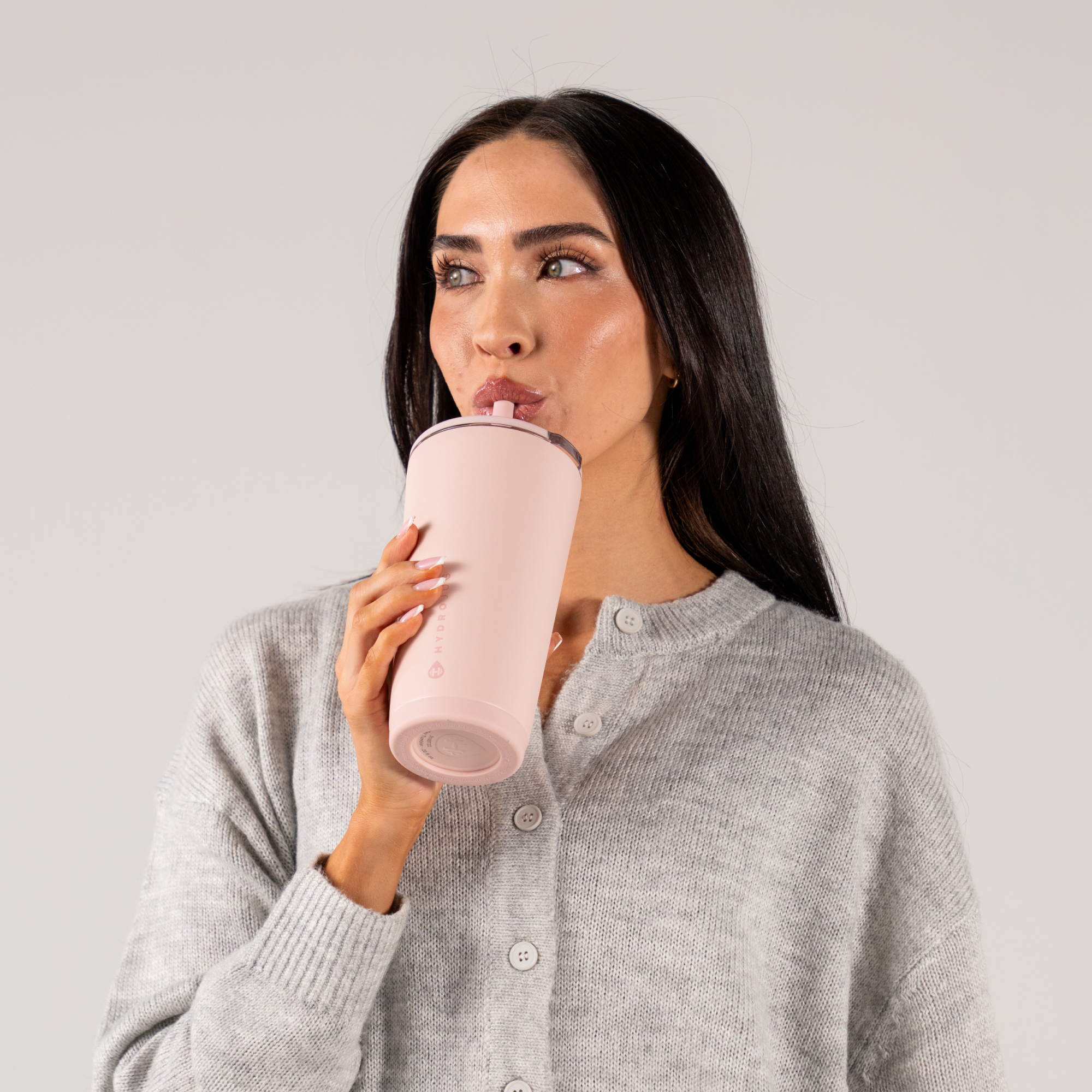Woman Drinking from Dusty Rose Everyday Tumbler 20oz