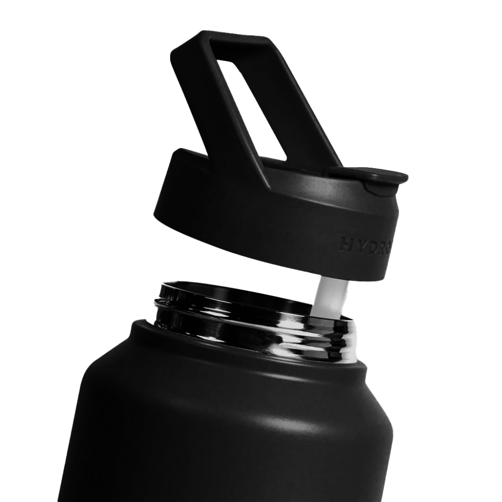 HydroJug Sport Bottle 64oz Black with Open Lid and Straw