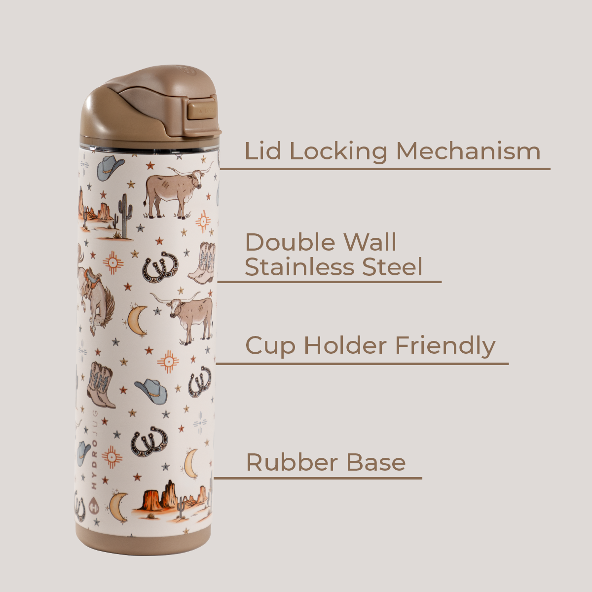 Mesa 24oz Ease2o Features: Locking Lid, Stainless Steel, Rubber Base