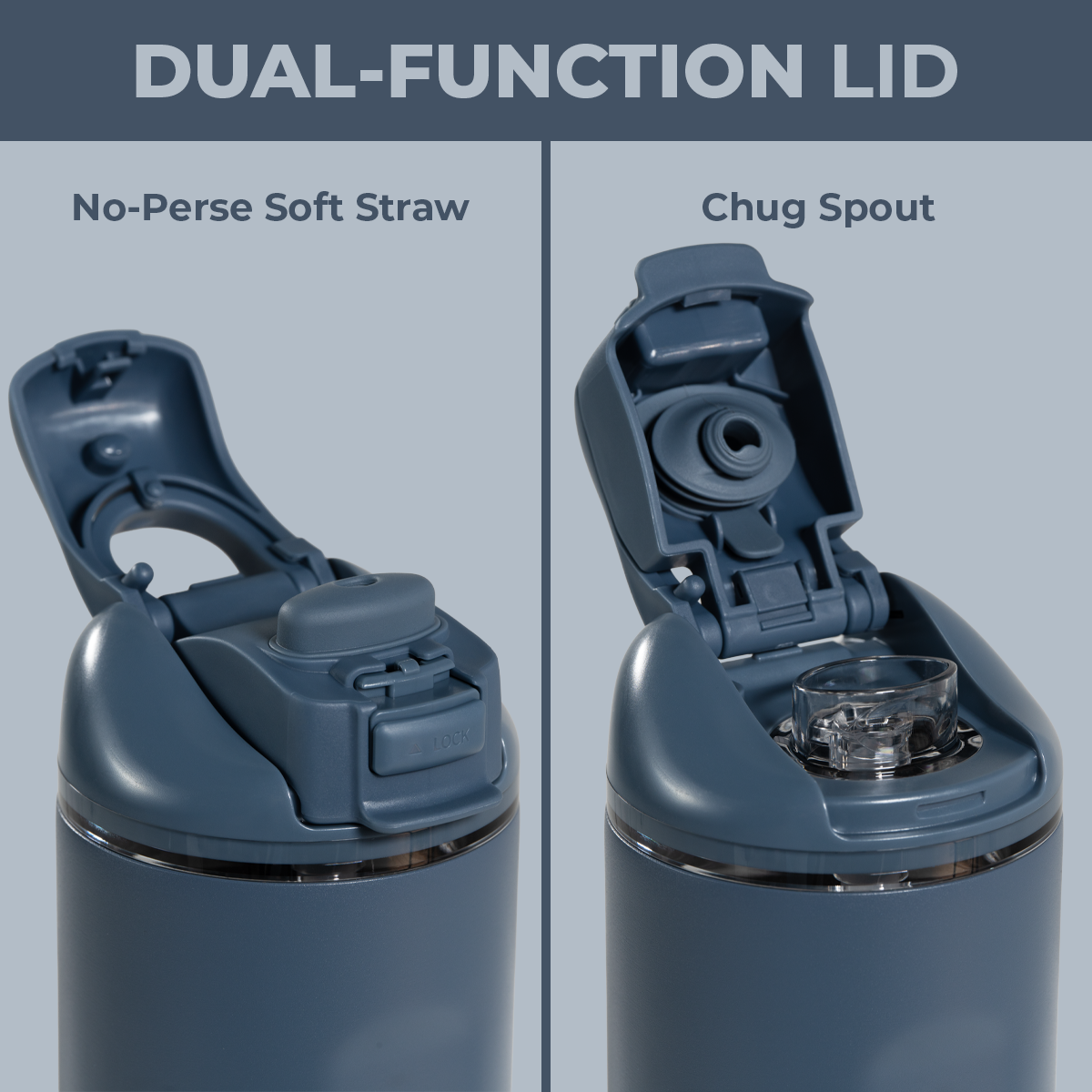 Cascade 32oz Ease2o Lid: Soft Straw and Chug Spout Options