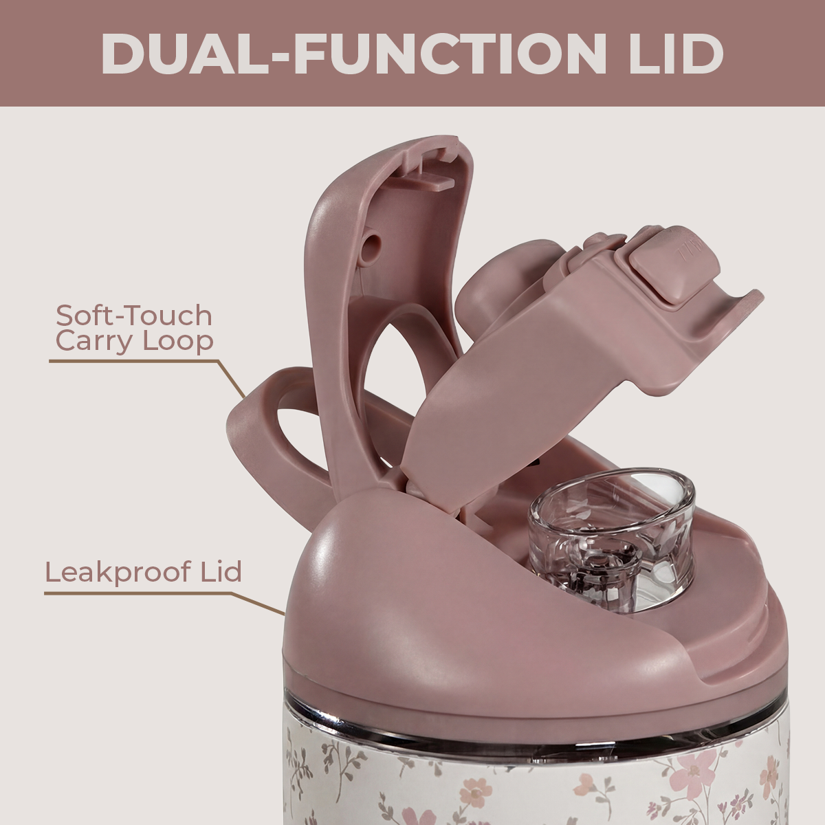 Magnolia Ease2o 32oz Dual-Function Lid with Soft-Touch Carry Loop 