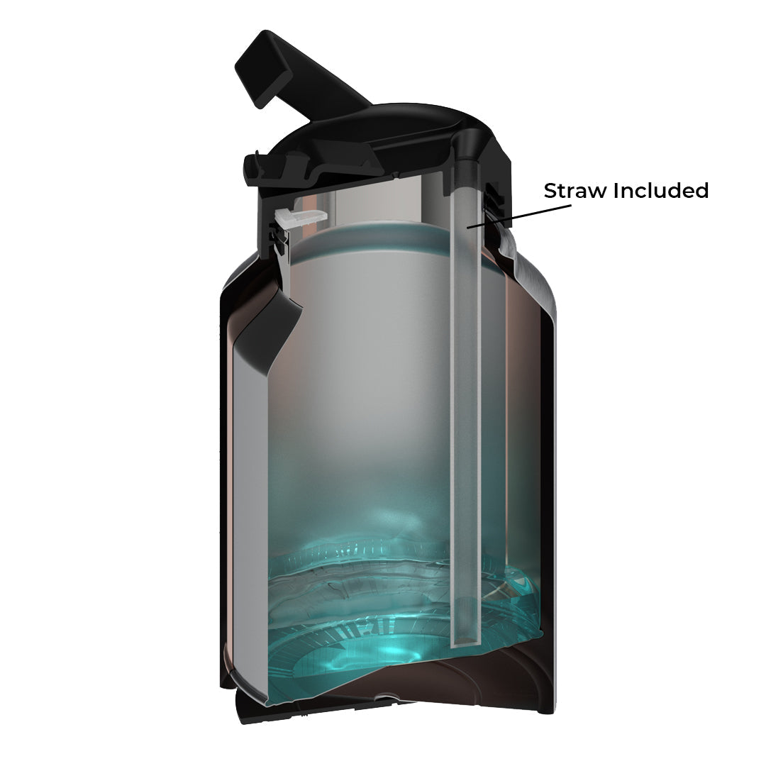 Black Sport (64oz) HydroJug with Straw Insert